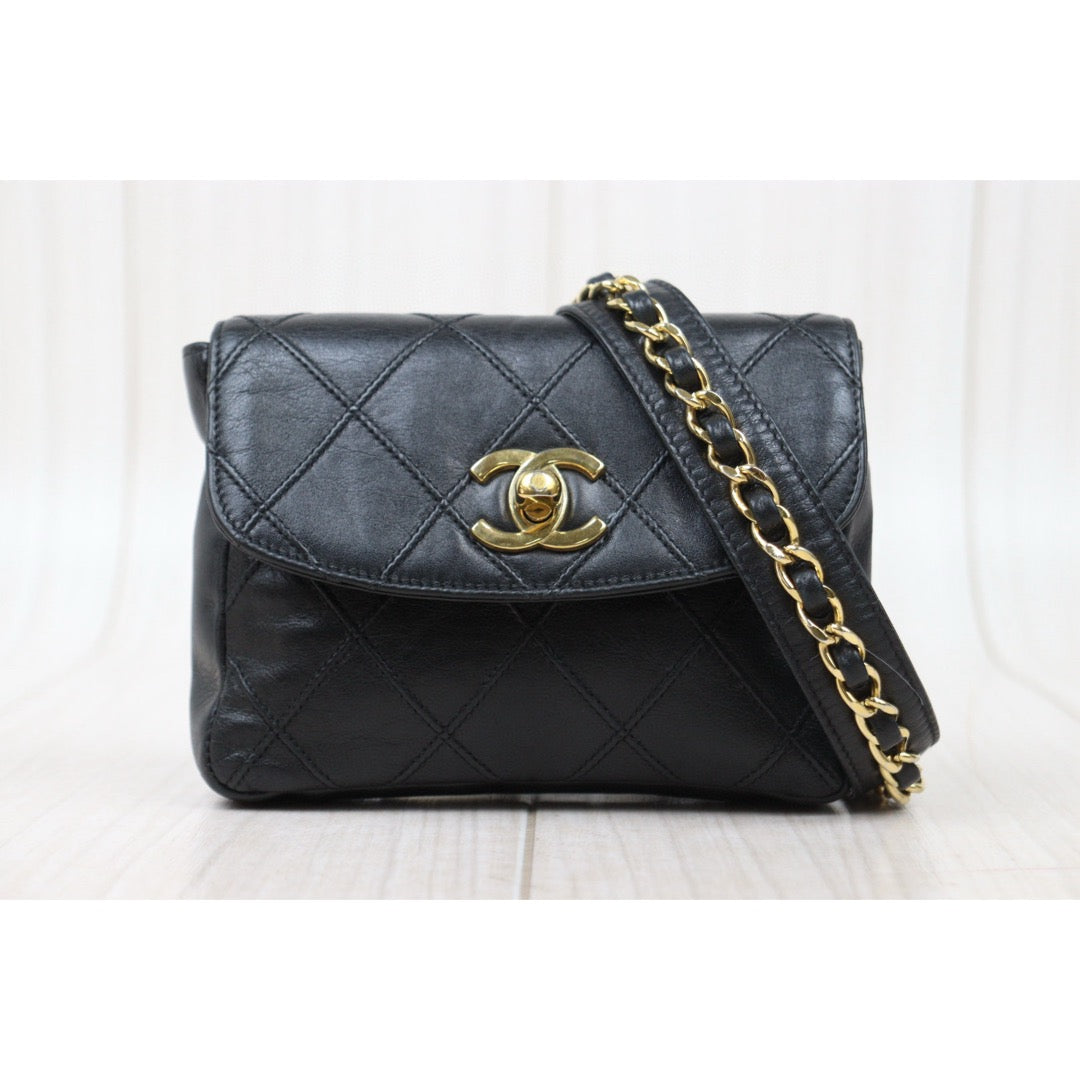 Good ( Rank AB)｜ CHANEL  Matrasse Lambskin Waist Bag ｜H25022412