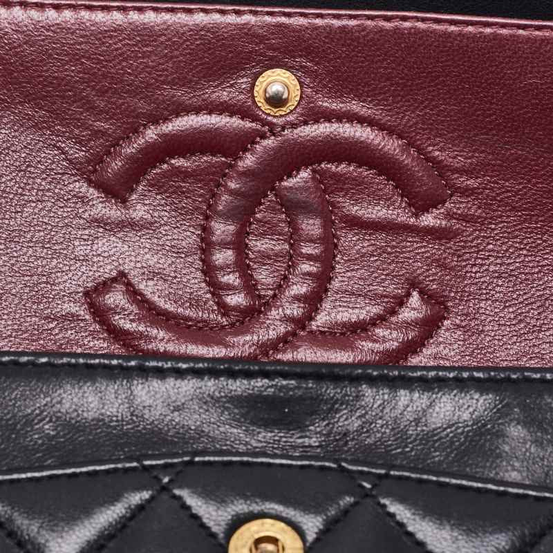Vintage Chanel Classic Double Flap Shoulder Bag Small Black
