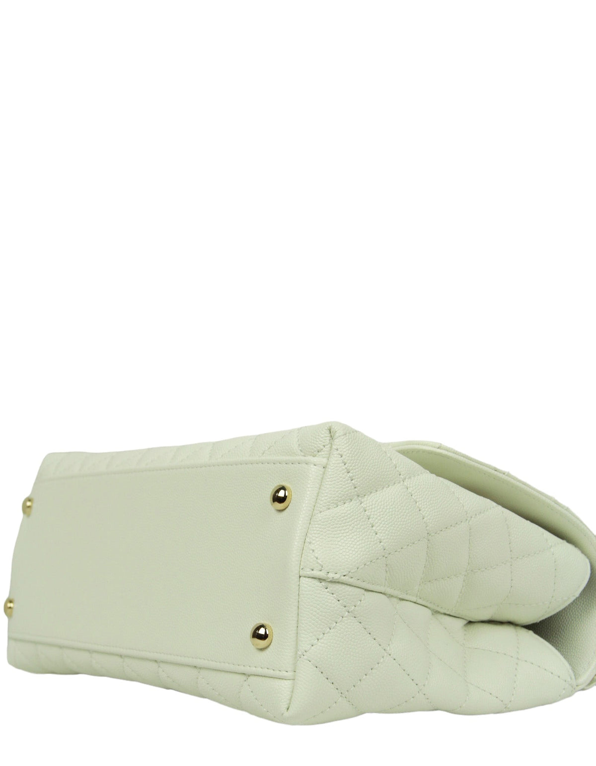 Chanel White Caviar Small Coco Handle Flap Bag