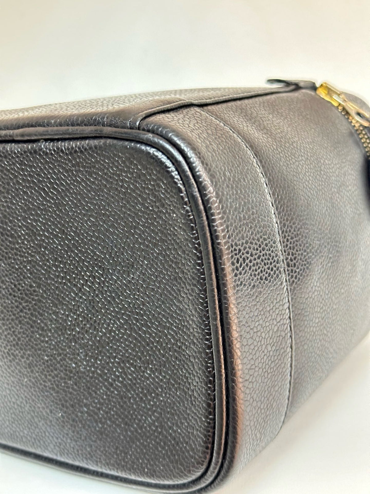 Chanel Vintage Vanity Case Black Caviar GHW 2 holo card