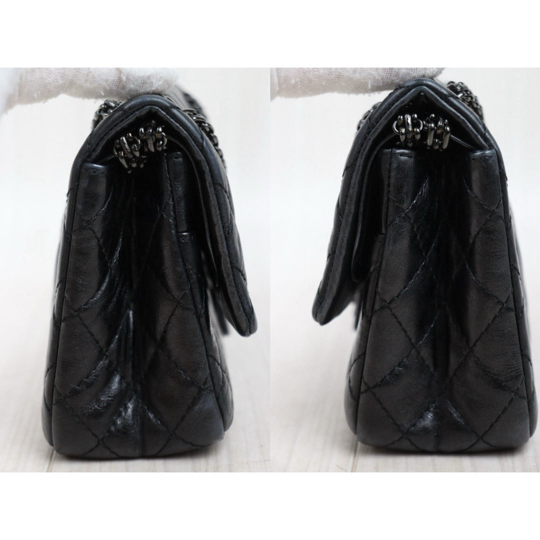 Good ( Rank AB)｜ CHANEL 2.55 Matelasse So Black Chain Shoulder Bag Small Made in 2008-2009 Year｜V25021910