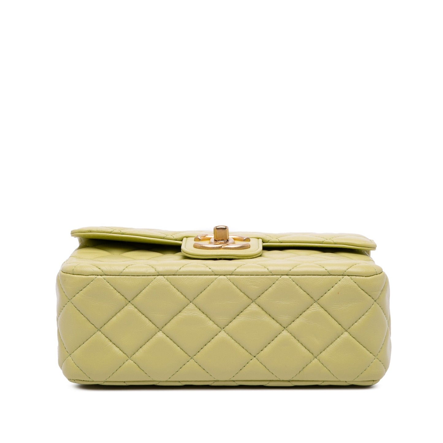 Green Chanel Small Classic Lambskin Casino Royale Charms Single Flap Crossbody Bag