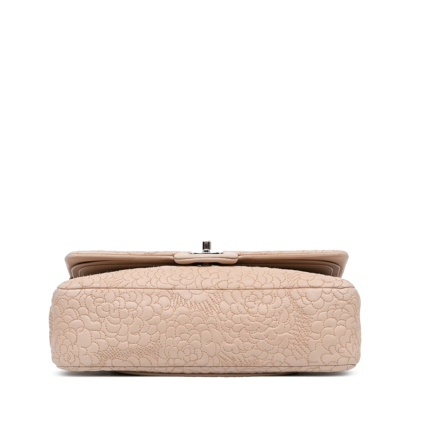 Pink Chanel Medium Lambskin Camellia Stitched Double Flap Shoulder Bag