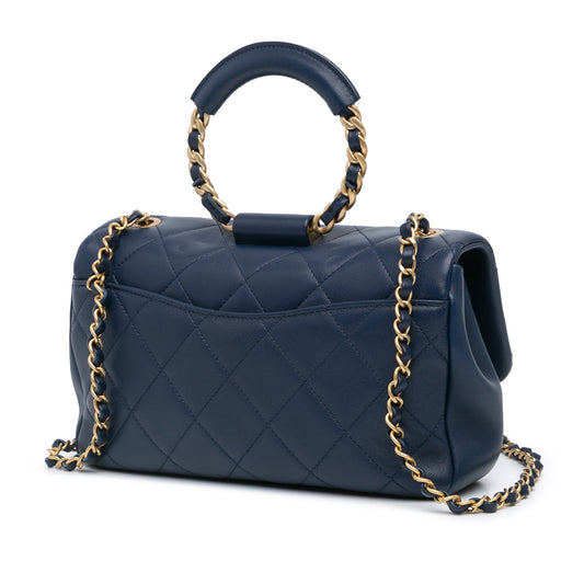Blue Chanel Medium Lambskin In the Loop Flap Satchel