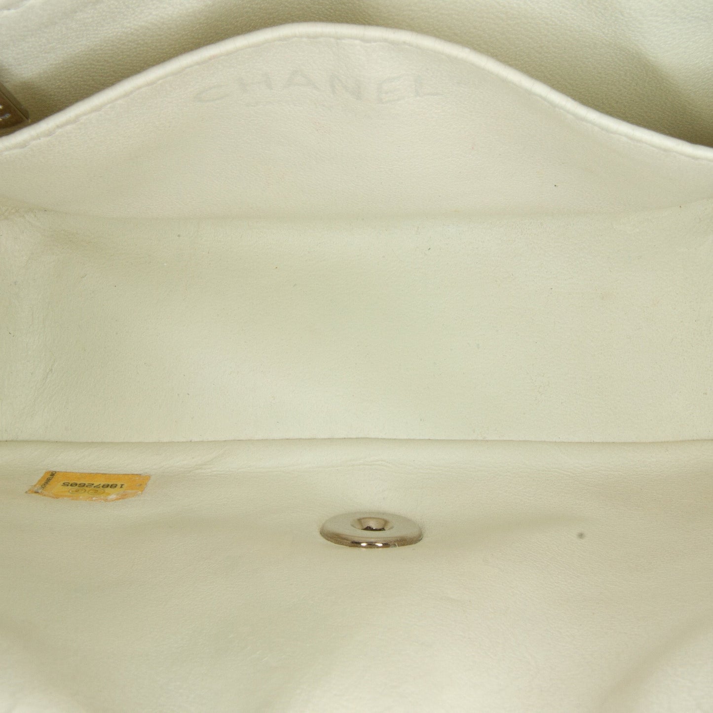 White Chanel Mini Square Classic Caviar Single Flap Crossbody Bag