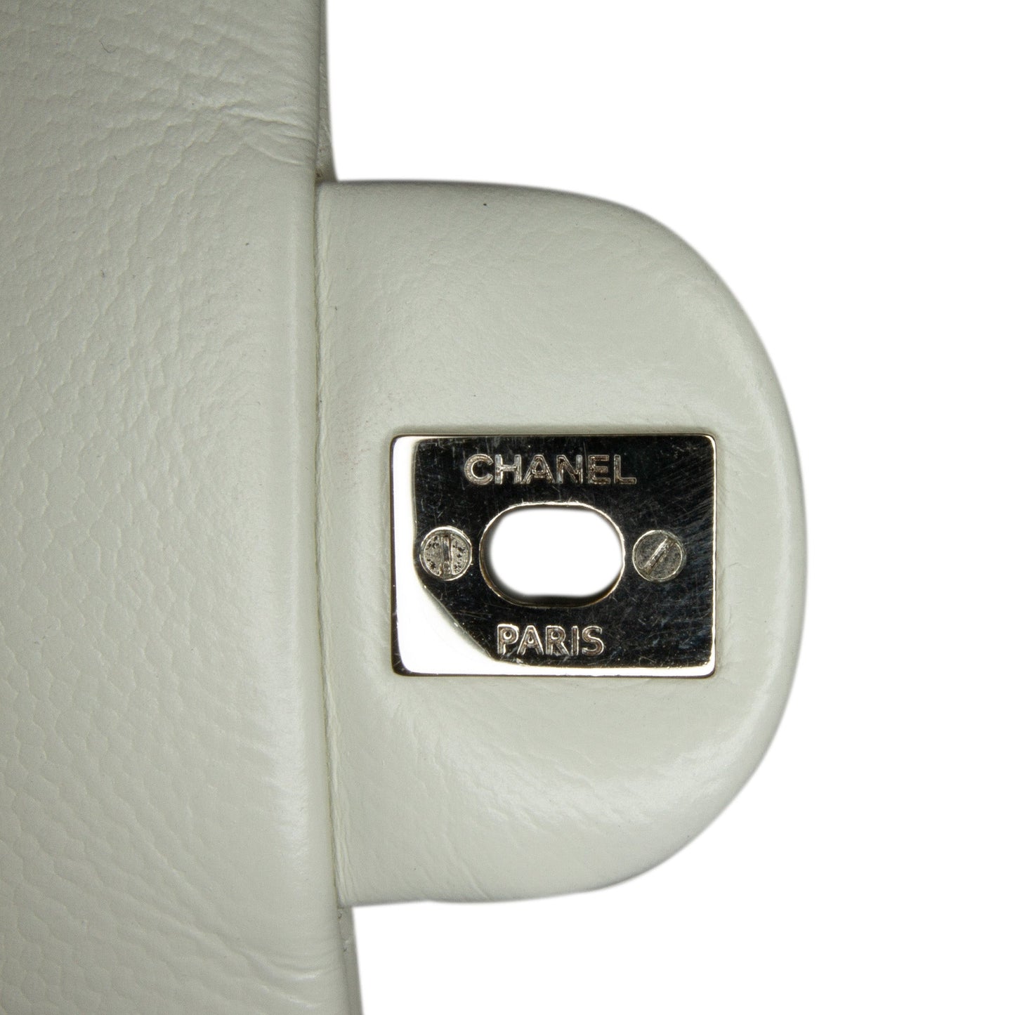 White Chanel Mini Square Classic Caviar Single Flap Crossbody Bag