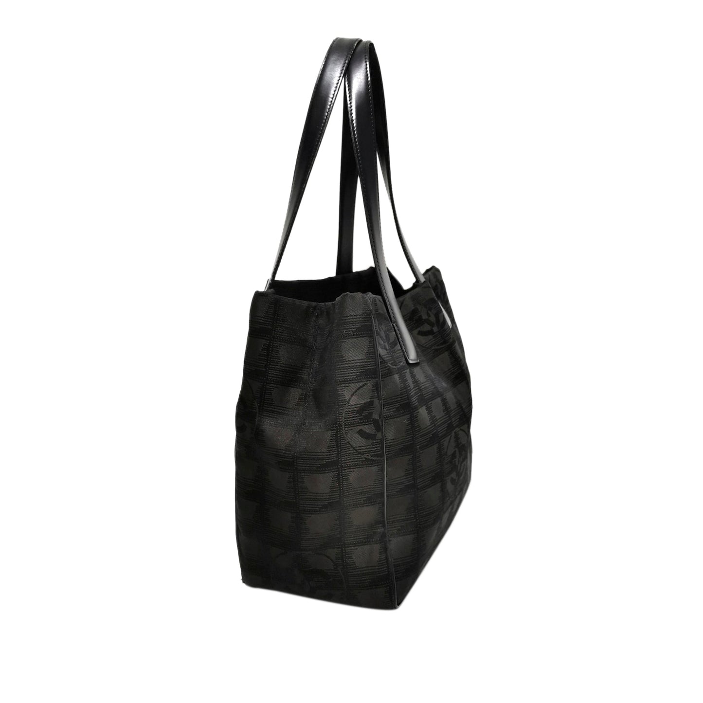 New Travel Line Canvas Tote Bag Black