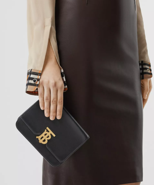 Burberry Belted Leather TB Bag Black