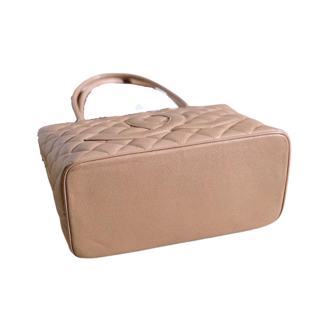 Vintage Medallion Tote Caviar Beige GHW