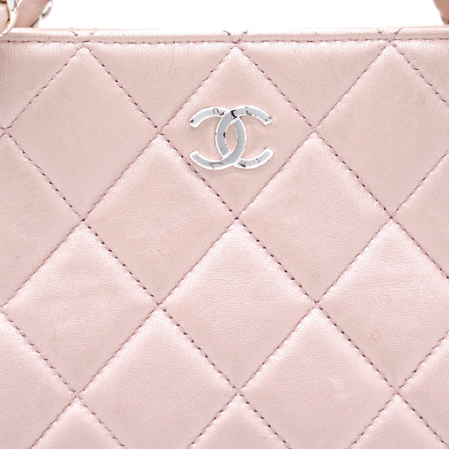 Chanel Pearlecent Pink Quilted Vintage Small Tote Bag