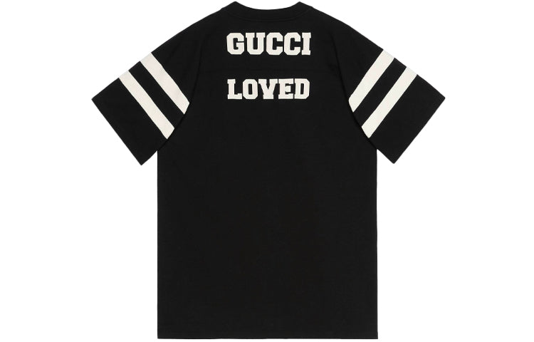 GUCCI SS21 1921 Series Alphabet Printing Casual Short Sleeve Black 660744-XJDKK-1289