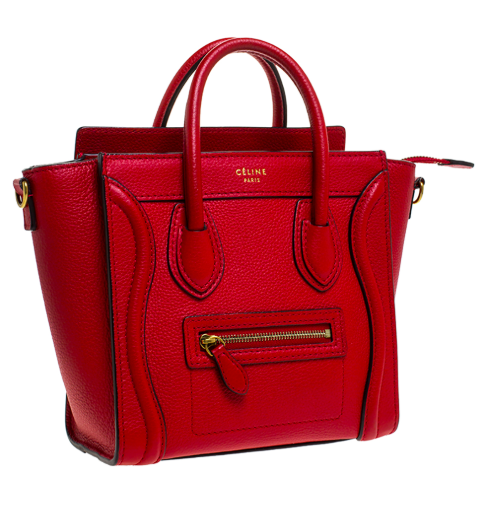 Celine Nano Luggage Tote Red