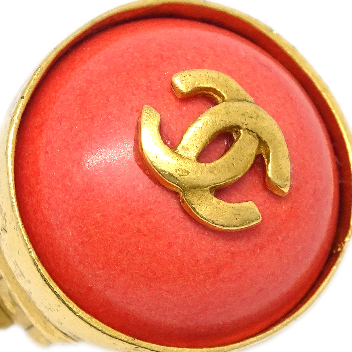 Chanel Stone Earrings Clip-On Pink 97P