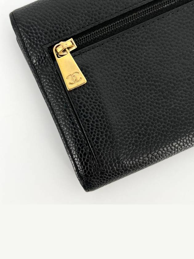 Logo caviar bifold wallet black Chanel