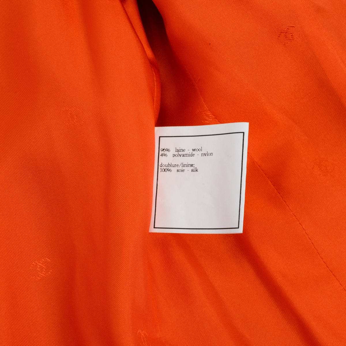 Chanel Orange Tweed Single Breasted Jacket FR 38
