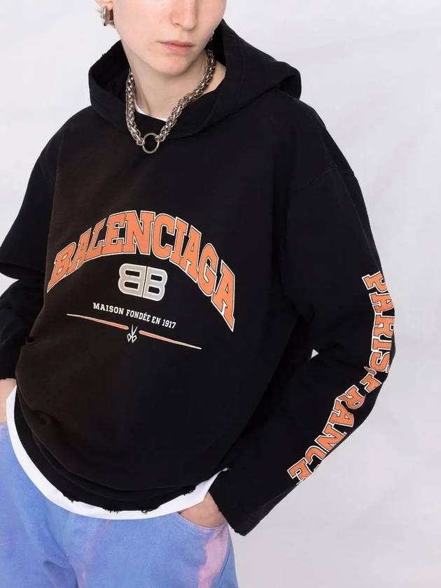 Luxury Balenciaga  BB Logo Hoodie Black