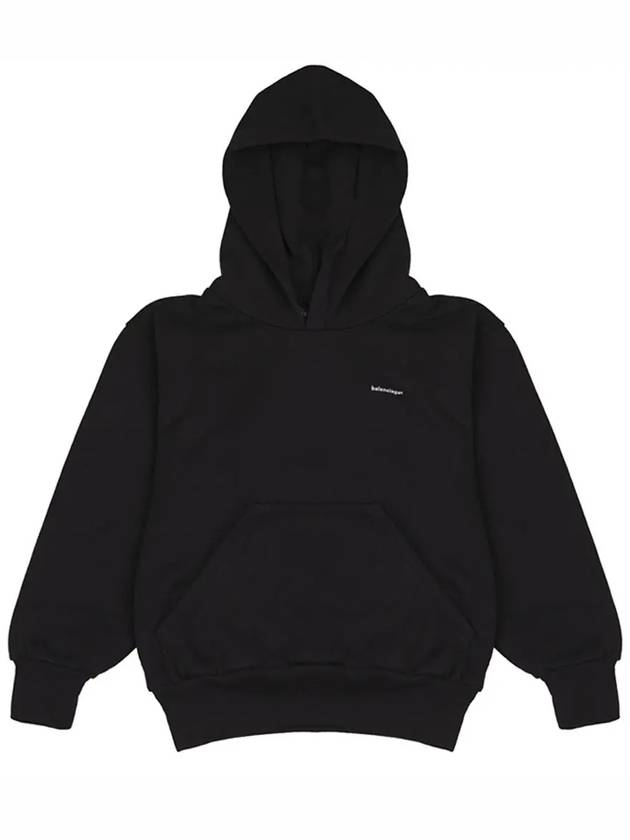 Luxury Balenciaga  Kids Logo Hoodie Black