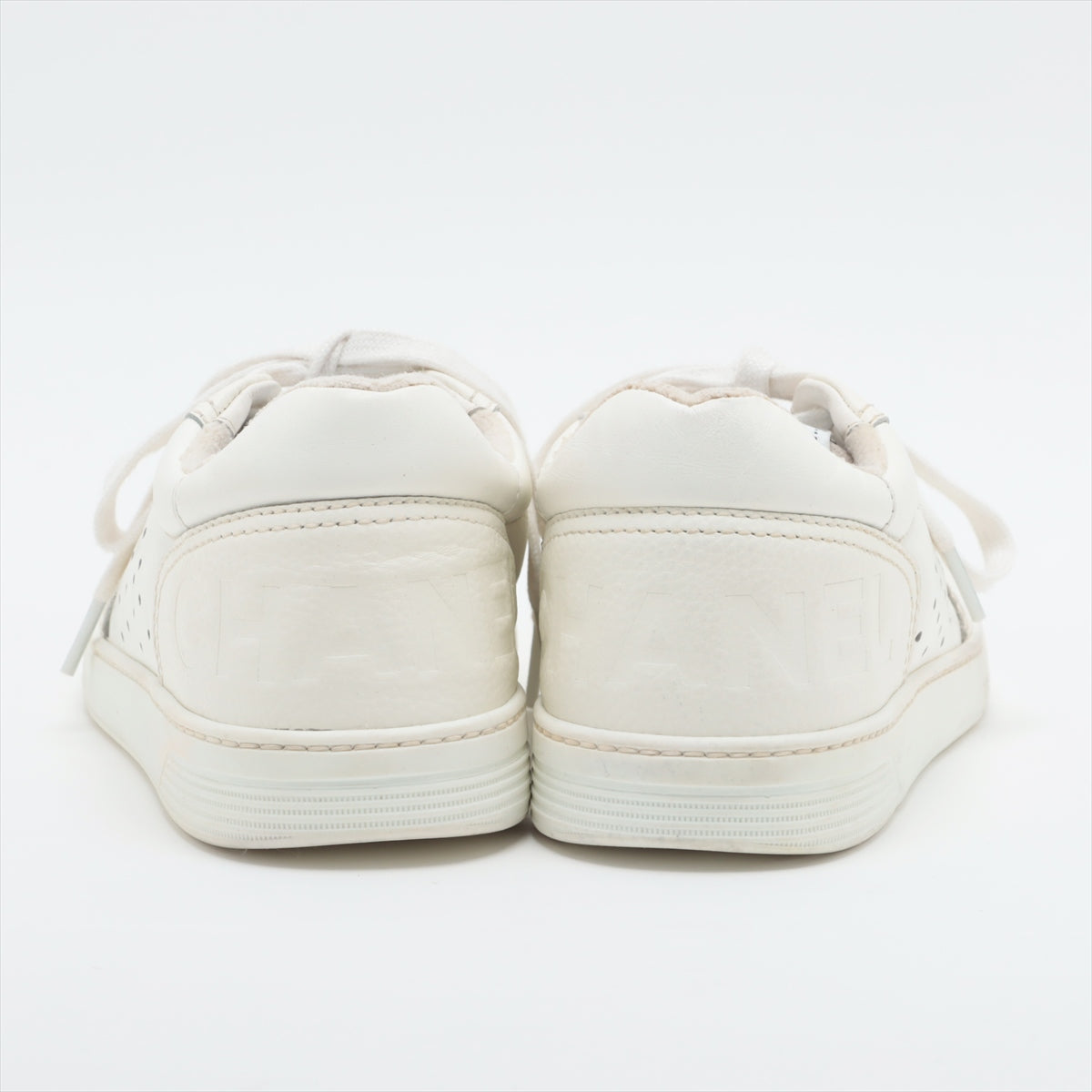 Chanel Coco Leather Trainers 38  White G38808