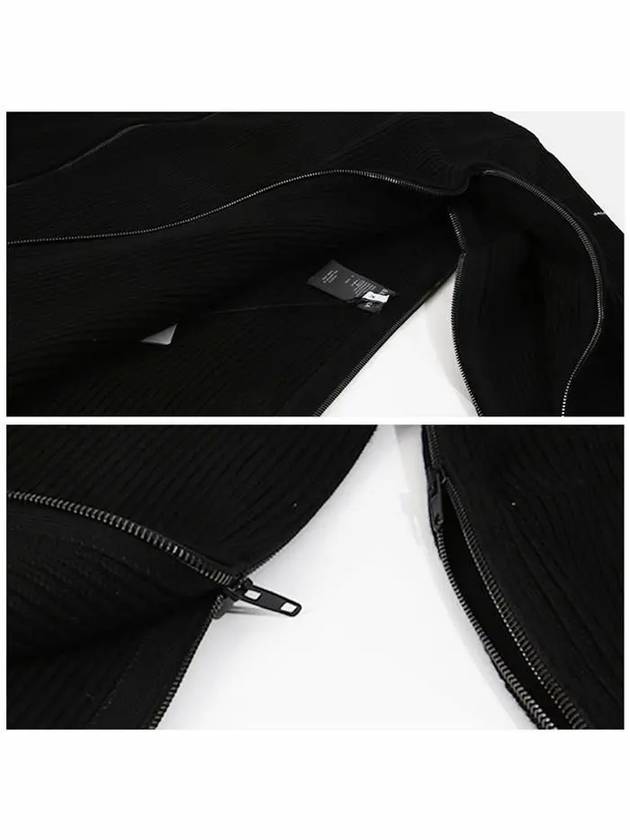Luxury Balenciaga  Oversized Zip-Up Knit Top Black