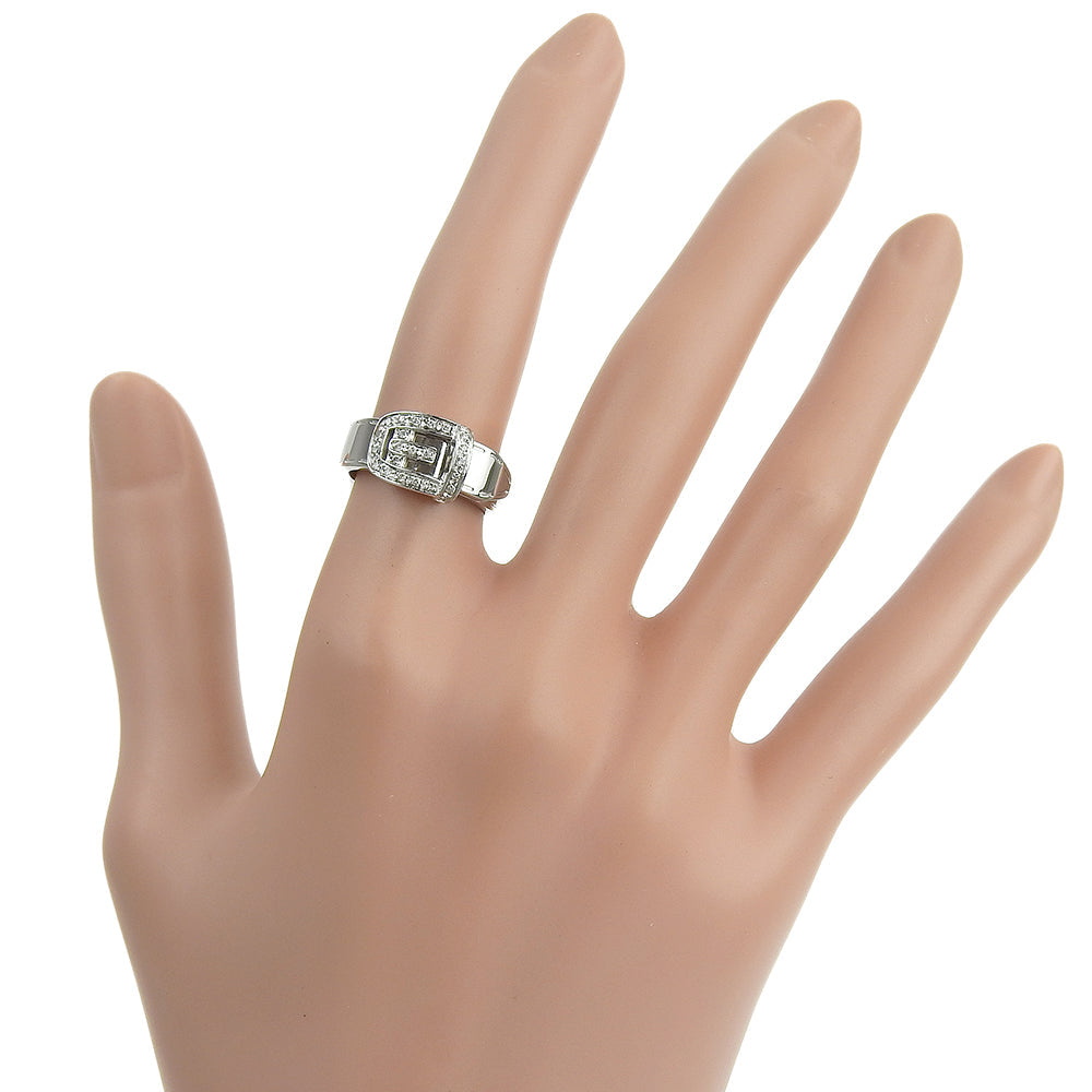 Gucci 10.5 ring ring ring K18 white g x diamond made in Italy about 9.7g belt ring ladies