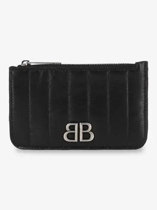 Luxury Balenciaga  Monaco Long Coin Card Wallet Black