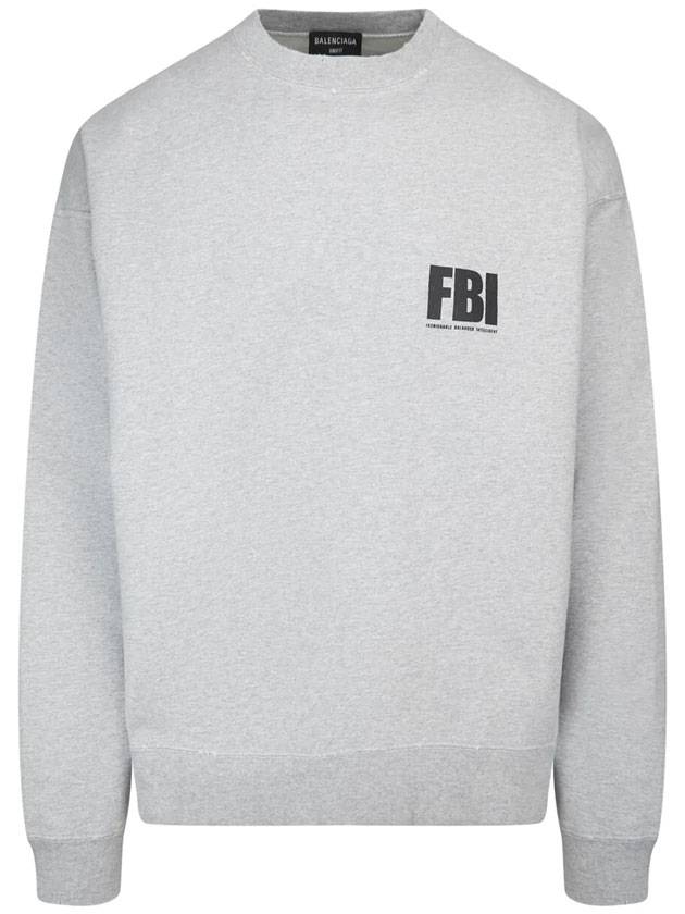 Luxury Balenciaga  FBI Logo Sweatshirt Grey