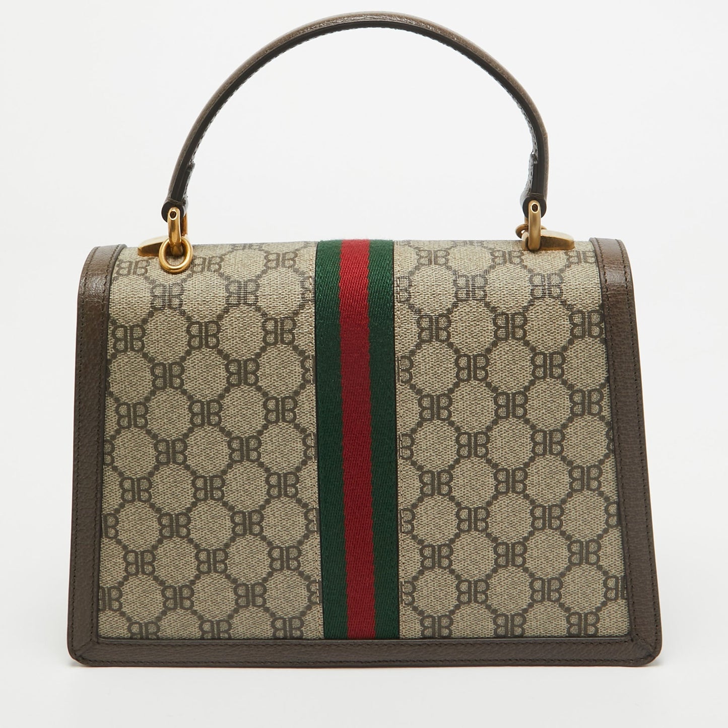 Luxury Balenciaga  X Gucci Brown/beige Coated Canvas And Leather The Hacker Project Bag..