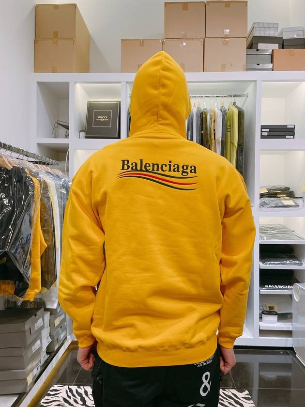 Luxury Balenciaga  Wave Logo Hoodie Yellow