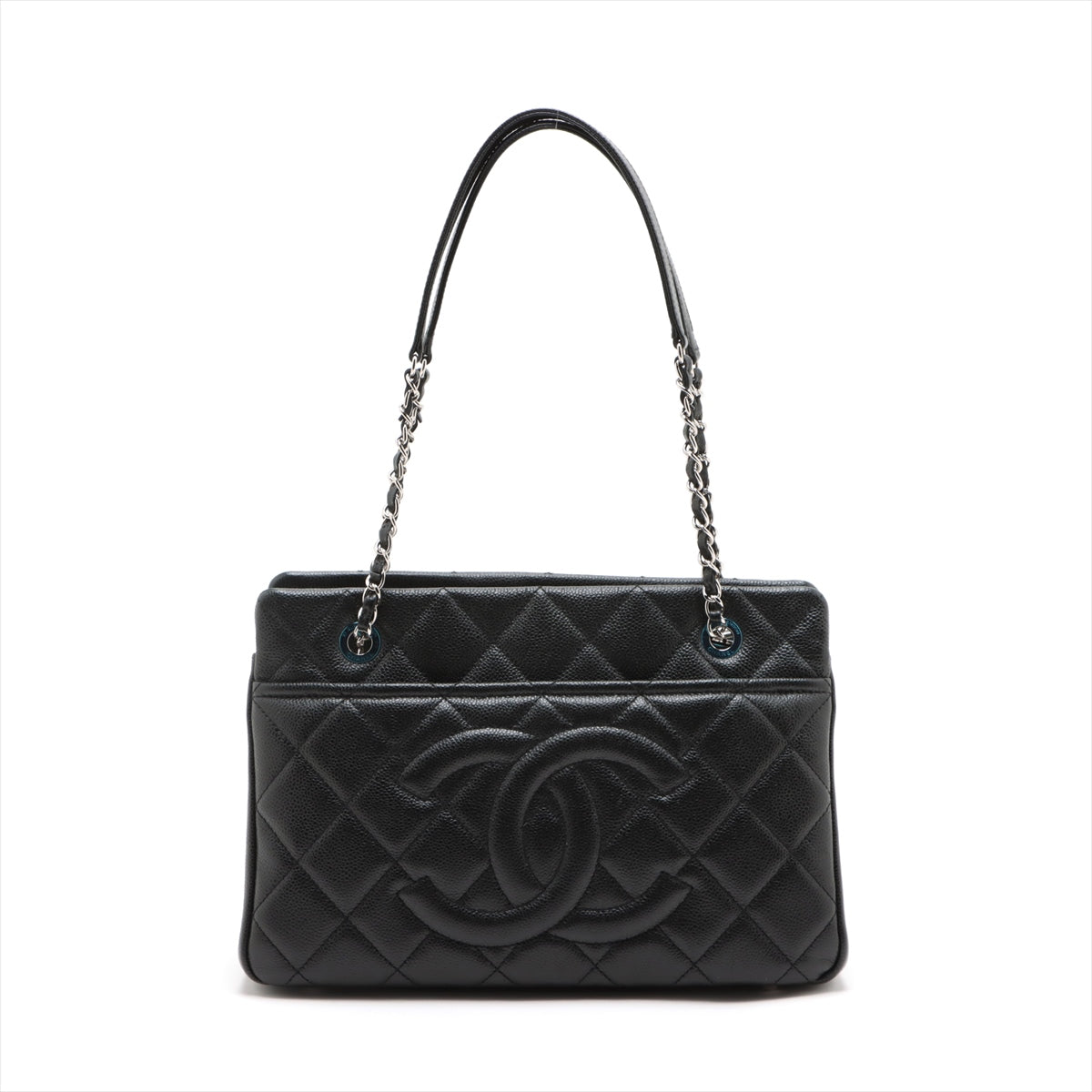 Chanel Matrasse Caviar S Tote Bag Coco Black Silver G  19th