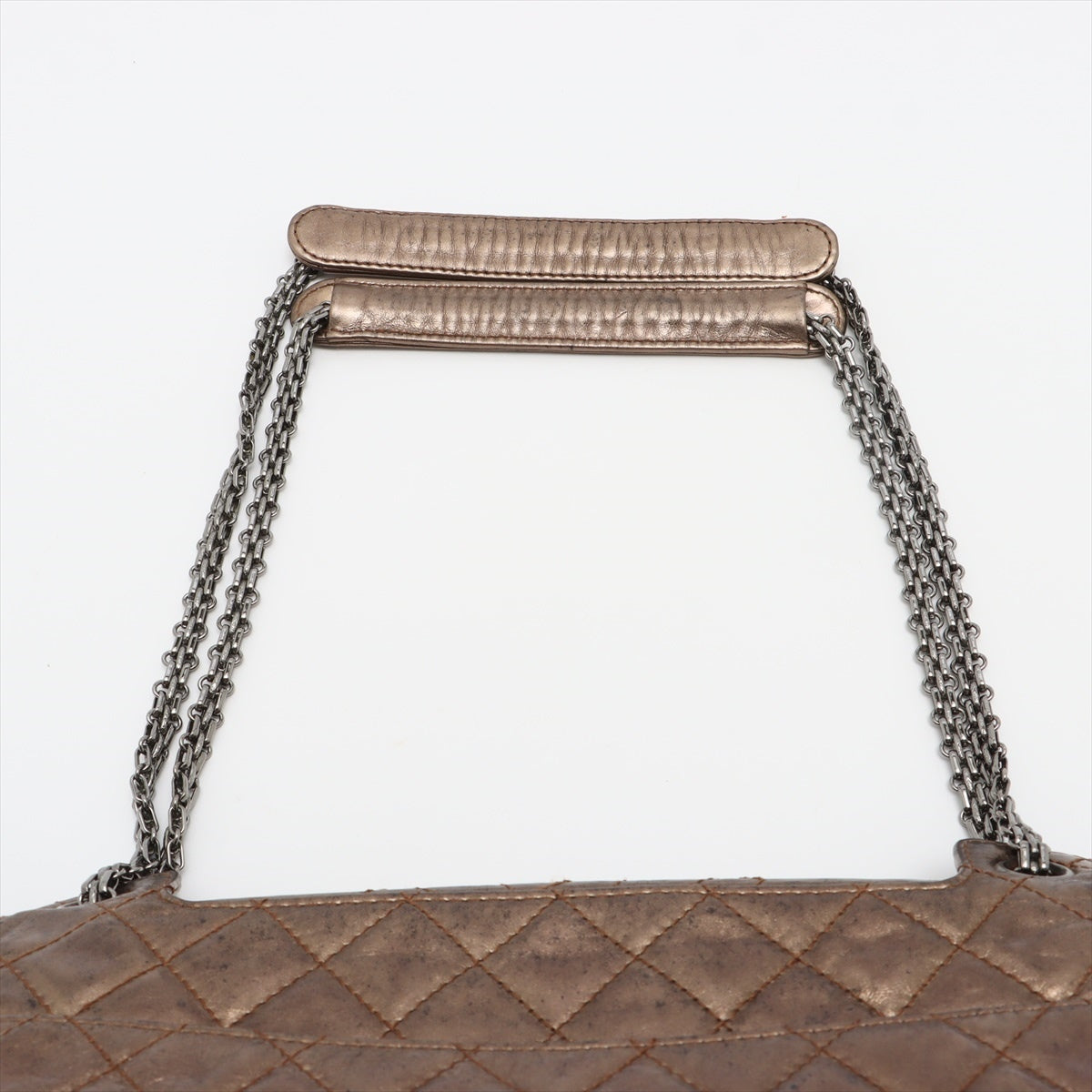 Chanel Matrasse Leather Chain Shoulder Bag 2.55 Gold Silver Gold