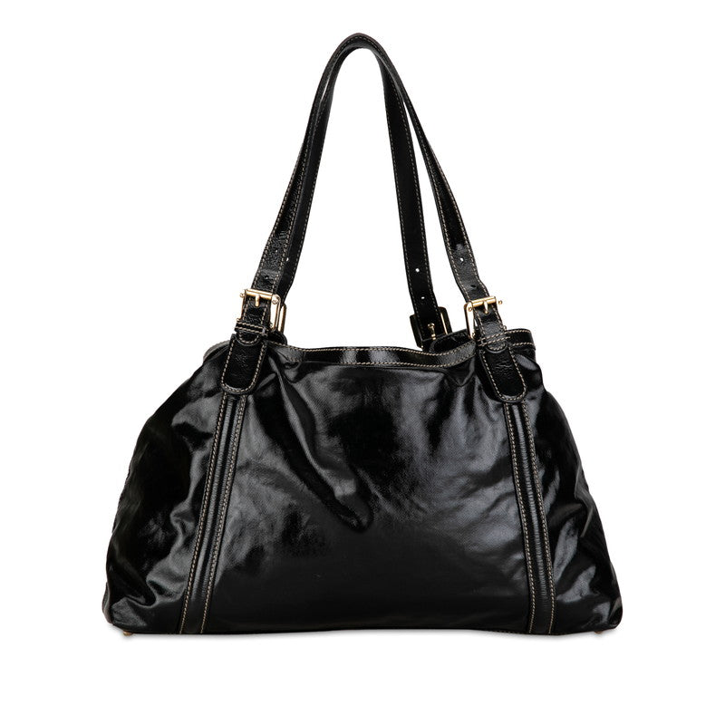 Gucci  Bride Double G Sy Line Tote Bag 162094 Black G Patent Leather  Gucci