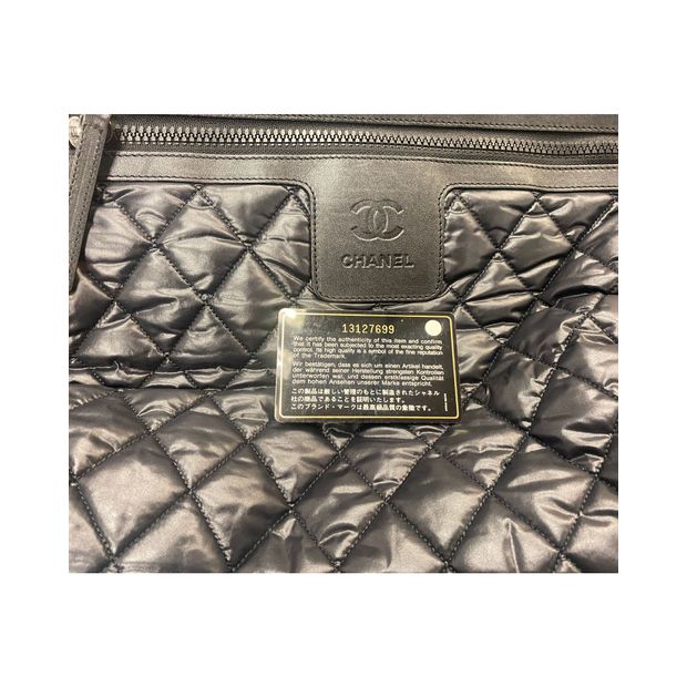 CHANEL Vintage Cocoon Bowling Bag in Black Nylon