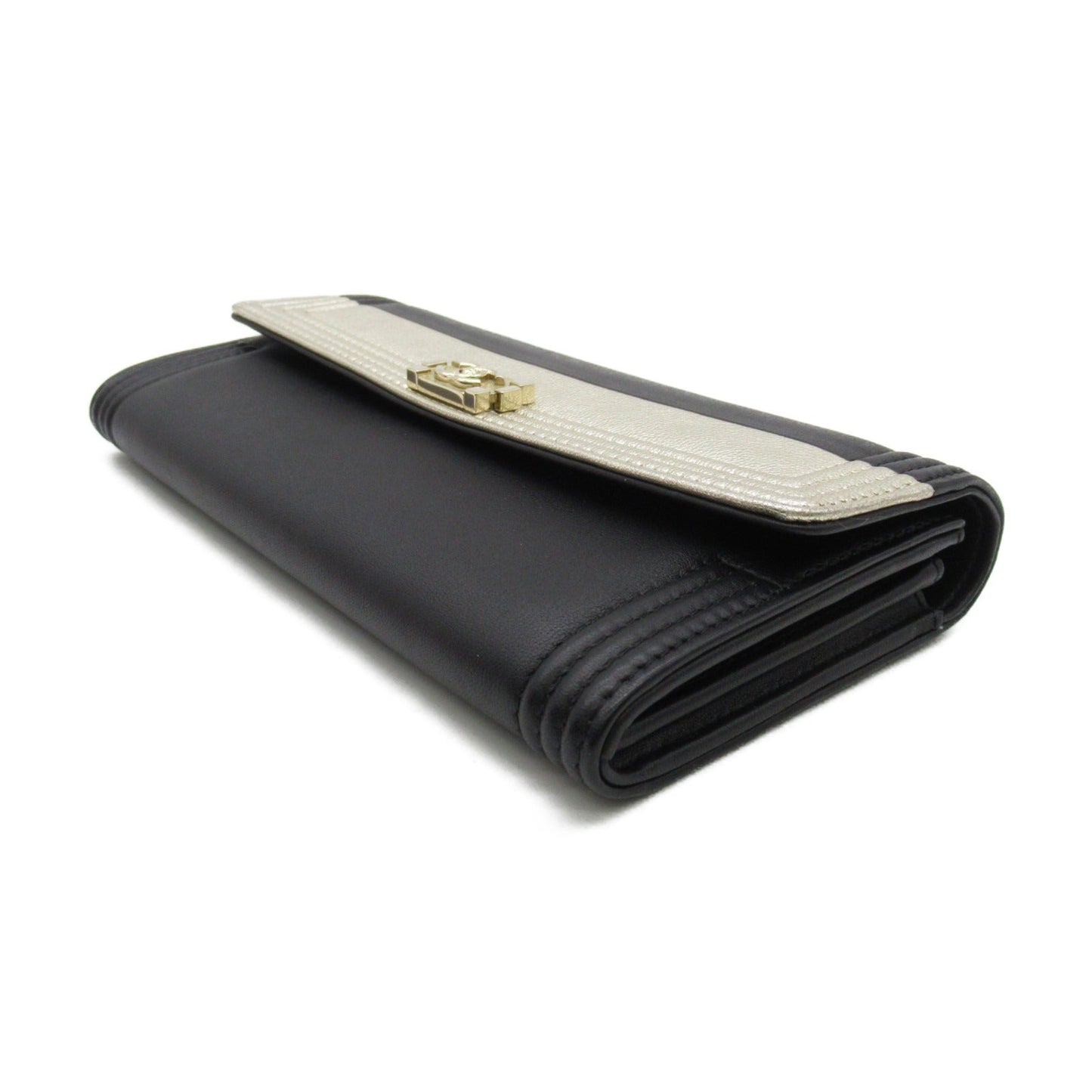 Chanel Double Fable Wallet Double Foldable Wallet   Black Box