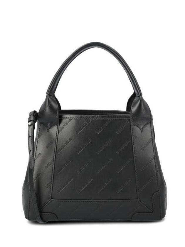 Luxury Balenciaga  Navy XS Embossed Logo Tote Bag Black