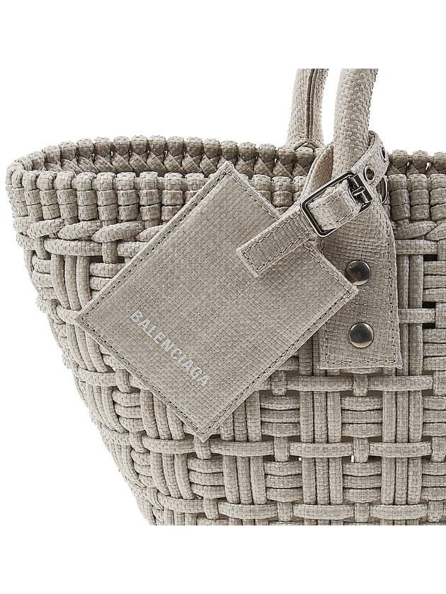 Luxury Balenciaga  Bistro XS Basket Tote Bag Abbey Stone