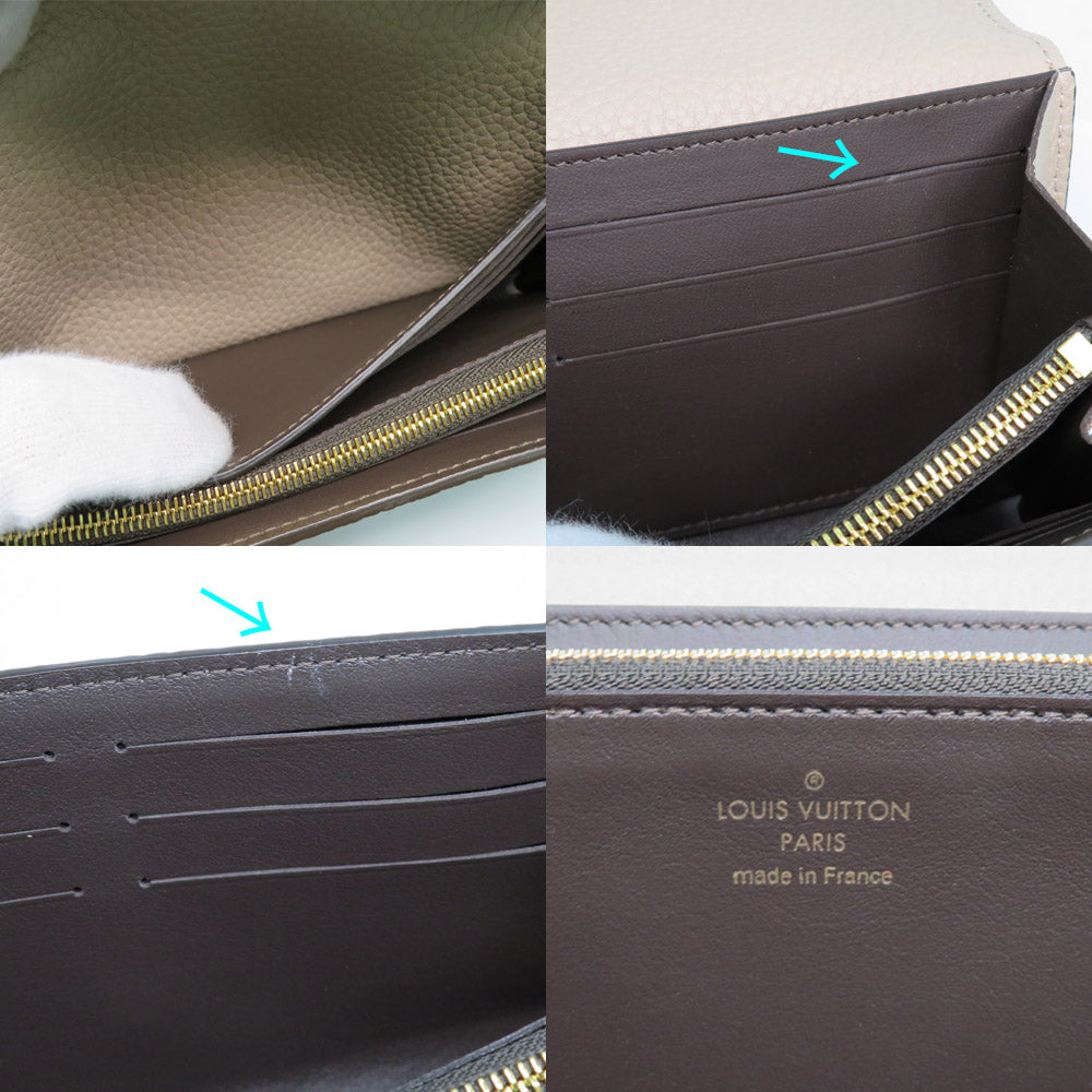 Louis Vuitton Portefolio Capsine M61249 LV  Leather Gale Beige Gr G  Long Wallet Retail