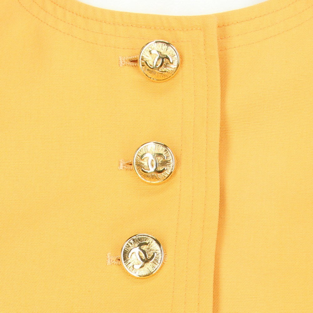 Chanel Orange Cotton Skirt Suit - '90s