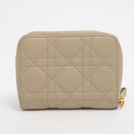 Dior Lady Leather Wallet Beige