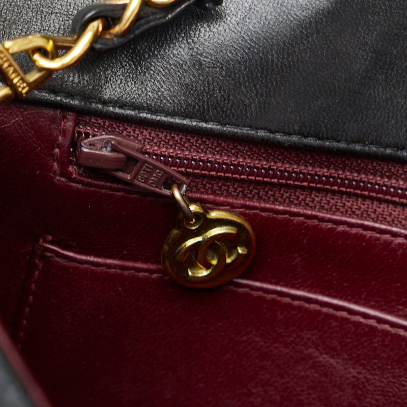 Chanel Matrases Diana Chain Chain houlder Bag Black Gold   Chanel