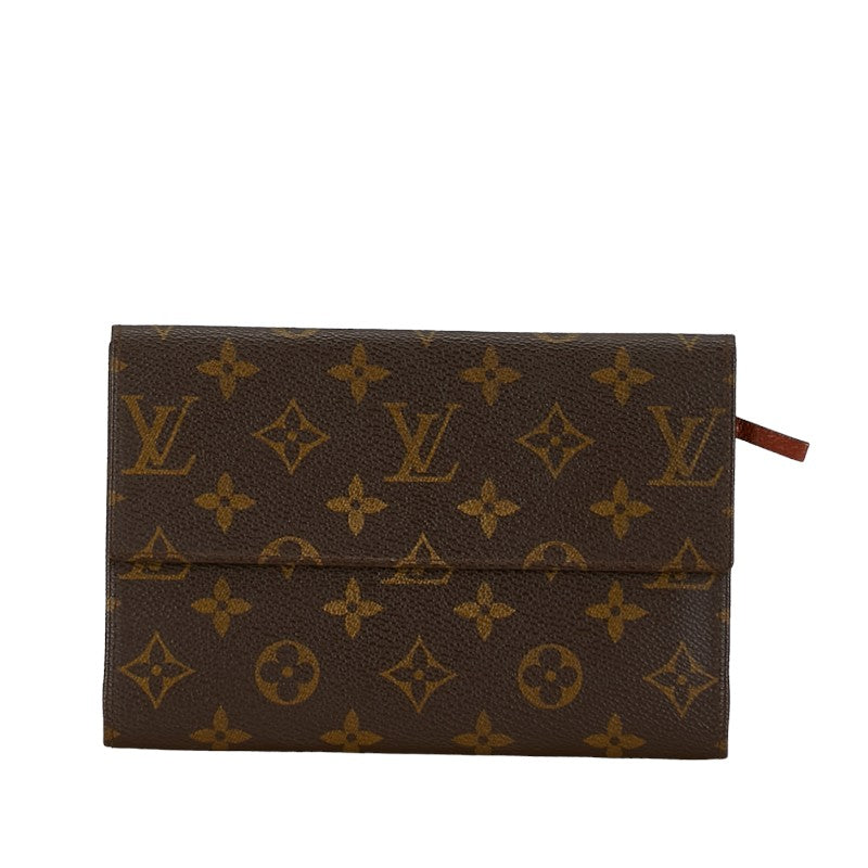 Louis Vuitton Monogram Pochette Passport Long Wallet Brown PVC Leather  Louis Vuitton