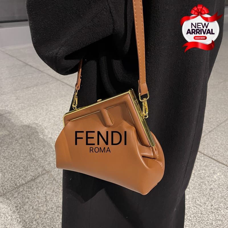 Fendi-Inspired High-Quality Imported Crossbody Bag (Brown)