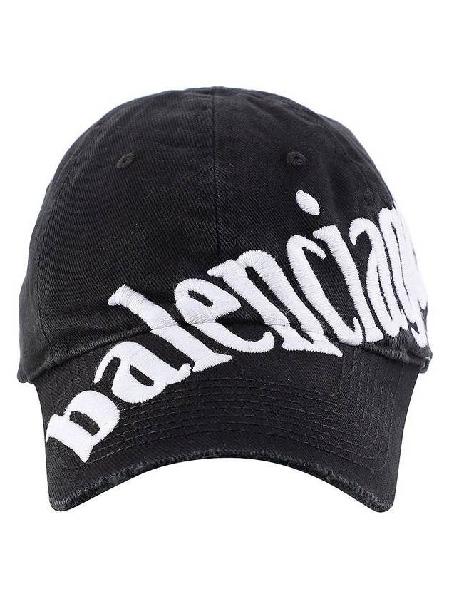 Luxury Balenciaga  Diagonal Logo Ball Cap Black
