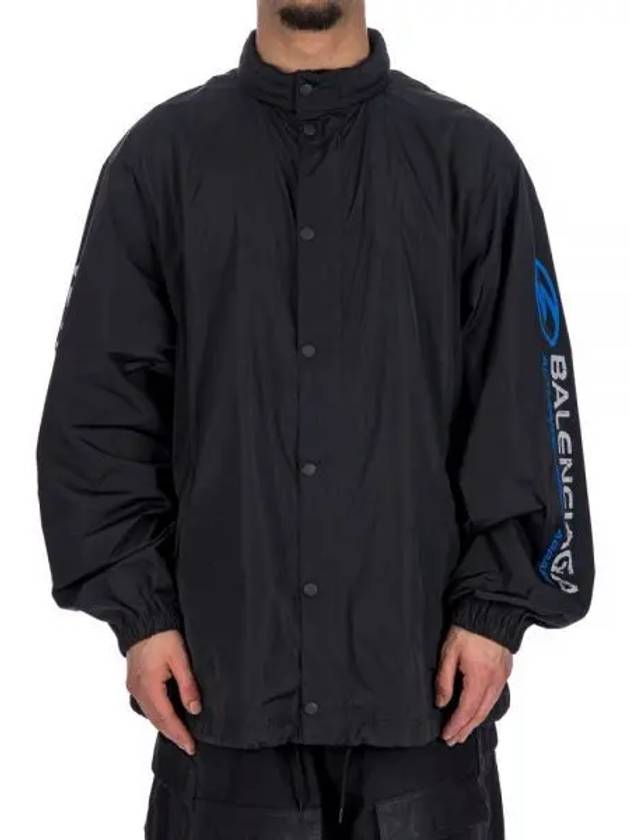 Luxury Balenciaga  Logo Nylon Windbreaker Black