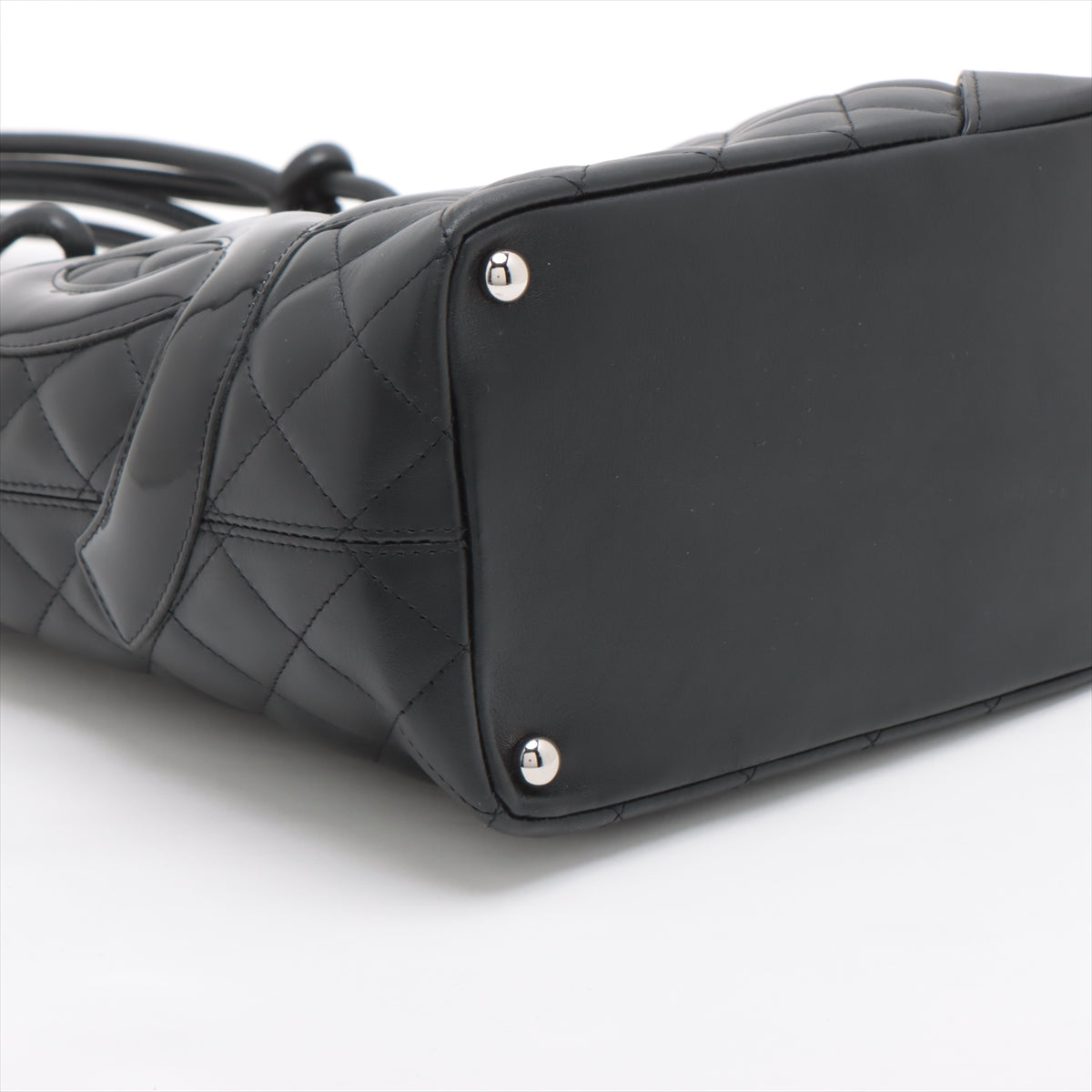Chanel Combon Line Patent Leather   Handbag Black Silver G
