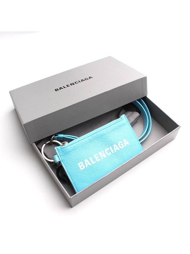 Luxury Balenciaga  Light blue card wallet