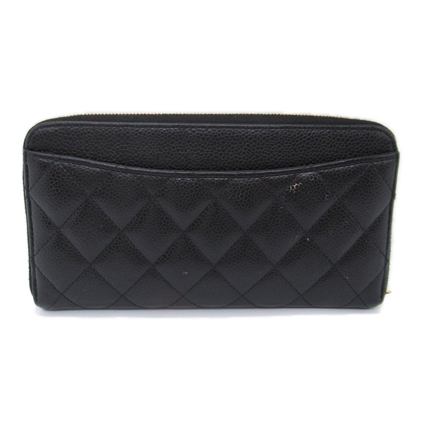 Chanel Chantal Matrasse Round Long Wallet Round Long Wallet Caviar S  Black Ladies