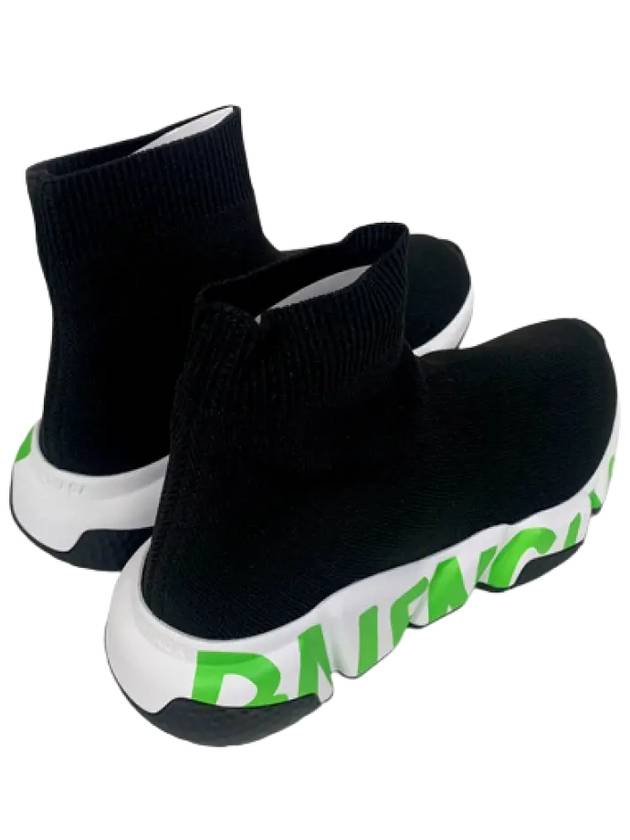 Luxury Balenciaga  Speed Midsole Graffiti Low Top Sneakers Fluo Green Black