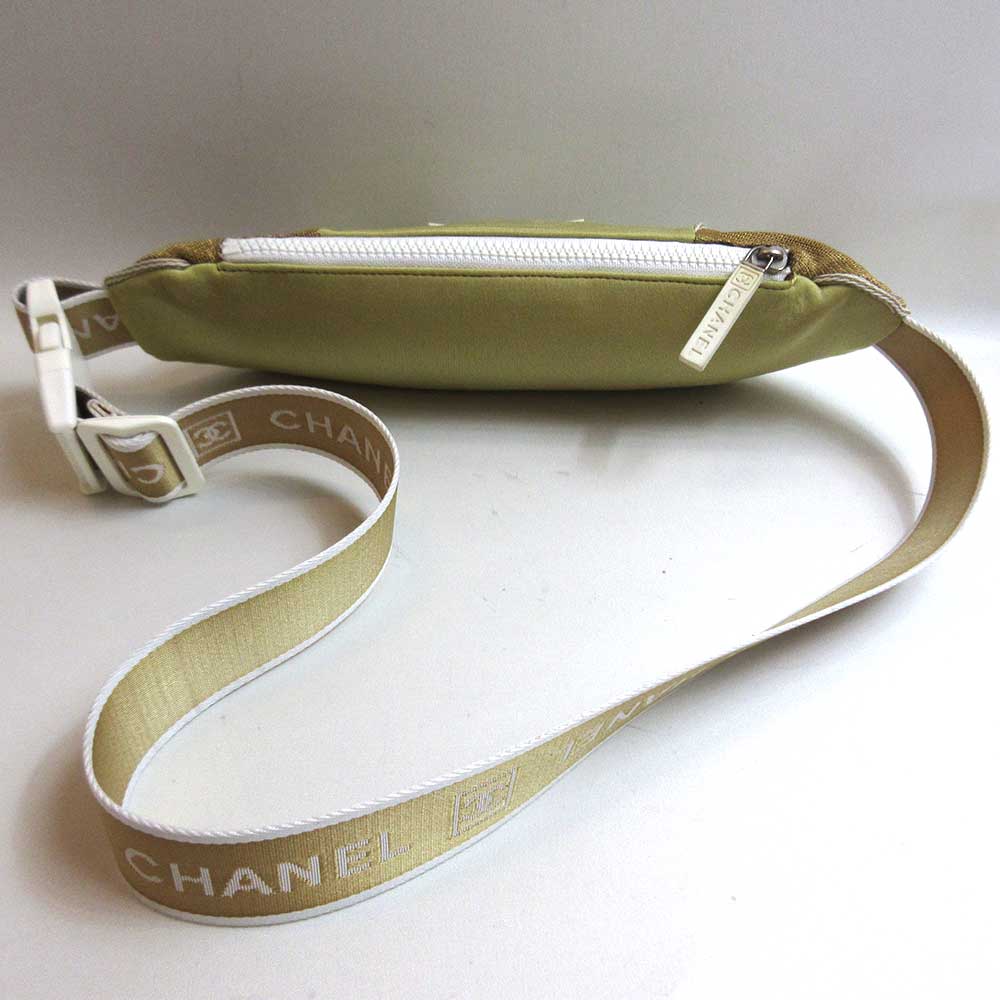 Chanel Nylon Waist Pouch Body Bag Beige New