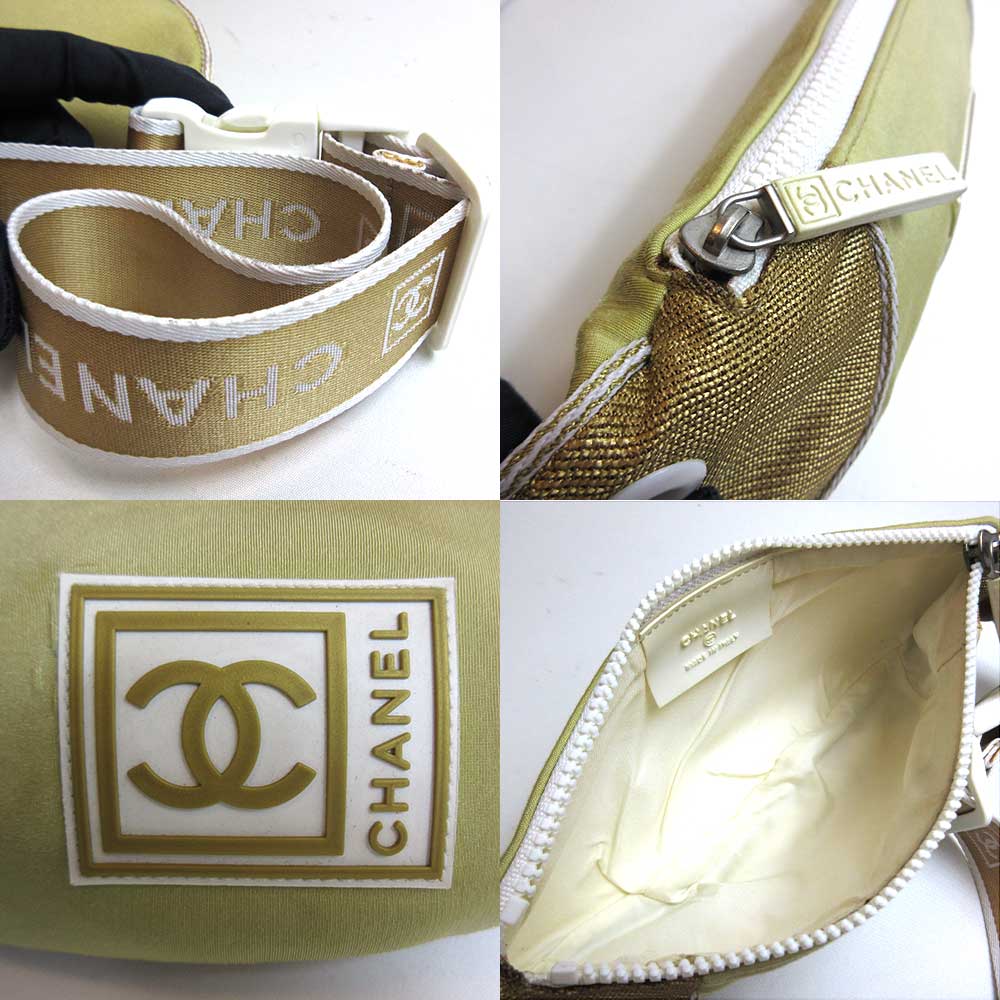 Chanel Nylon Waist Pouch Body Bag Beige New