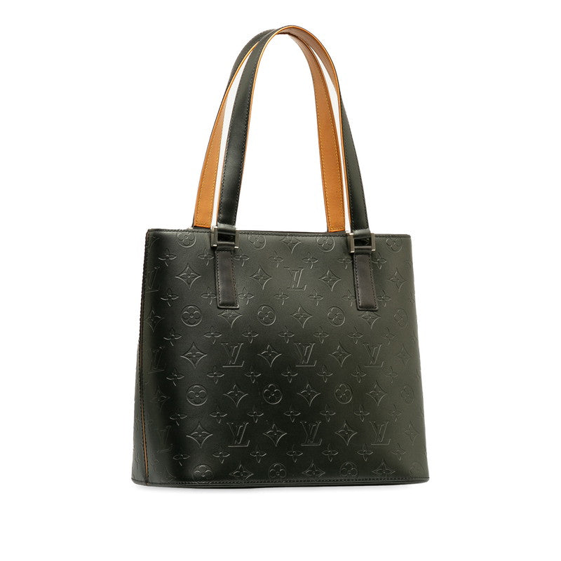 Louis Vuitton Monogram Matt Stockton Shoulder Bag M55112 Noir Black Leather Lady Louis Vuitton